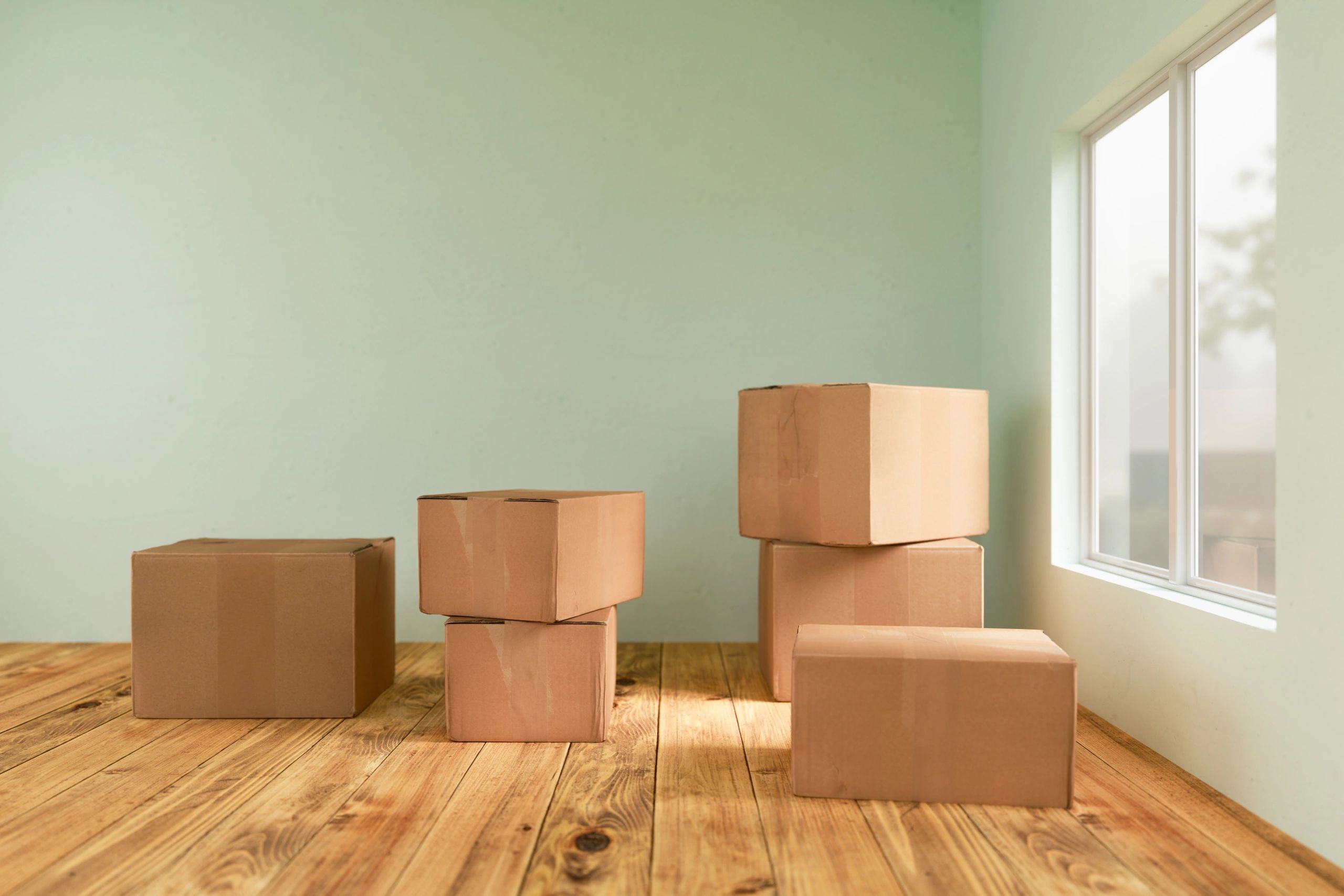 Cardboard packaging boxes displayed for branded event logistics