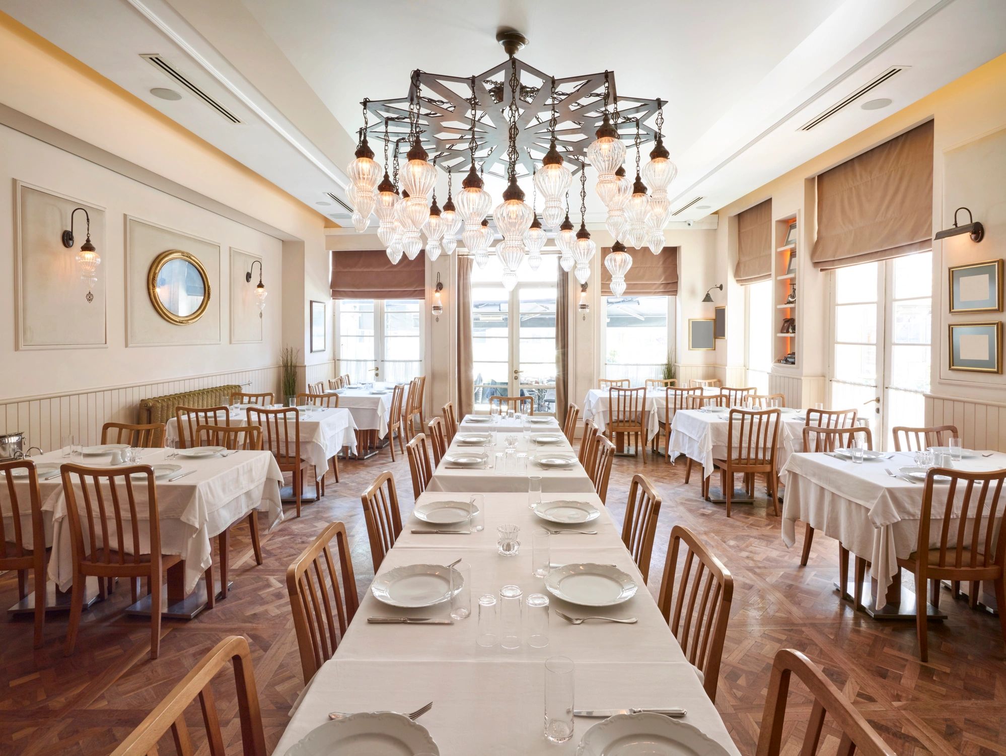 Chic hotel restaurant interior